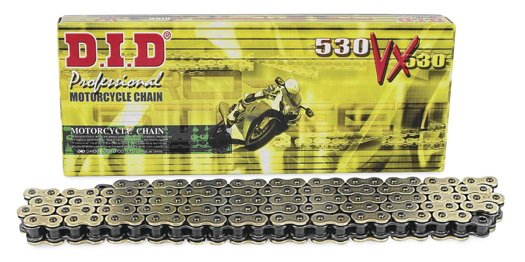 530VX Pro Street Series X-Ring Chain - 150 Links - Gold