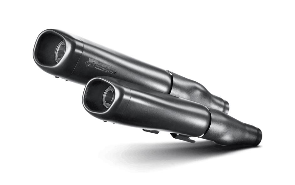 Slip-On Line Dual Mufflers - Black with Black End Caps
