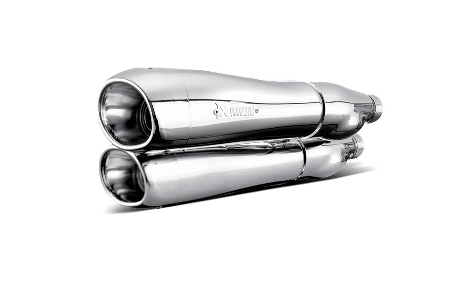 Slip-On Line Dual Mufflers - Chrome/Chrome End Caps