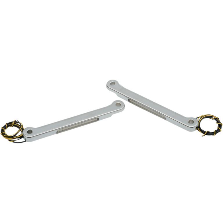 LED Front Signal Lights with Clear lens/Amber LEDs - Chrome