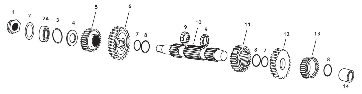 1st Gear Countershaft for 5-Speed Big Twin (6)