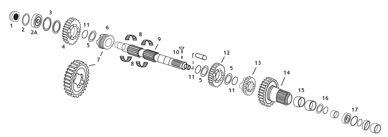 1st Gear Mainshaft for 5-Speed Big Twin (6)