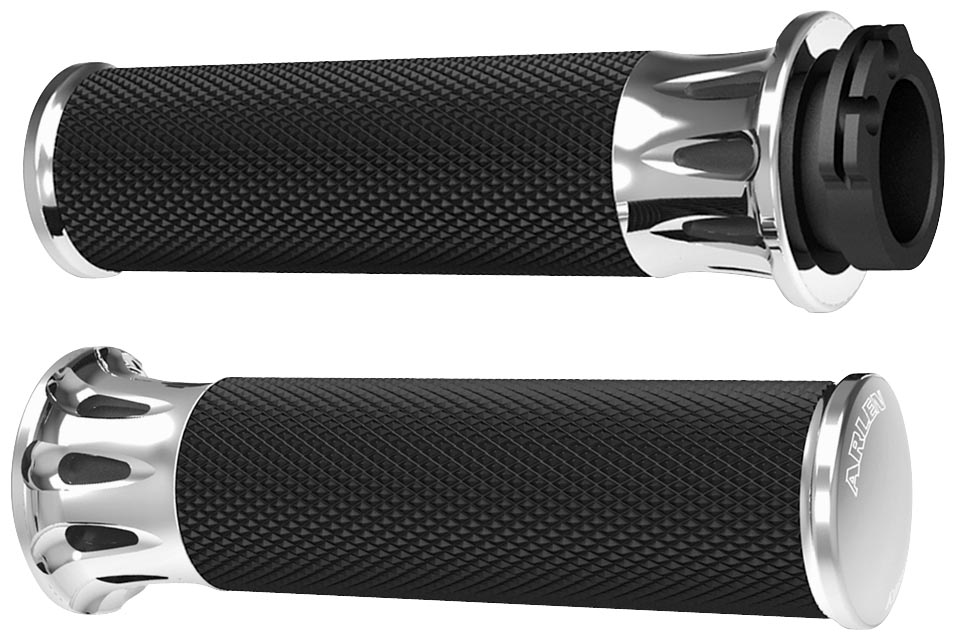 Fusion Series Grips - Deep Cut - Chrome