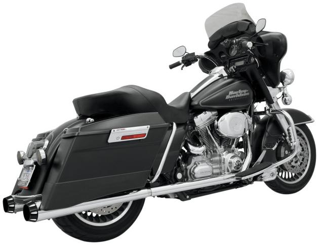 +P Stepped True-Duals Exhaust System - Chrome with Black End Caps