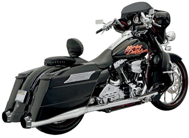 +P Stepped True-Duals B1 Exhaust System - Chrome with Black End Caps