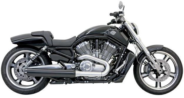 4in. Slip-On Mufflers - Straight Cut - Black with Black Fluted End Caps