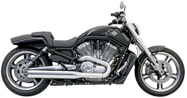 4in. Slip-On Mufflers - Straight Cut - Chrome with Black Fluted End Caps