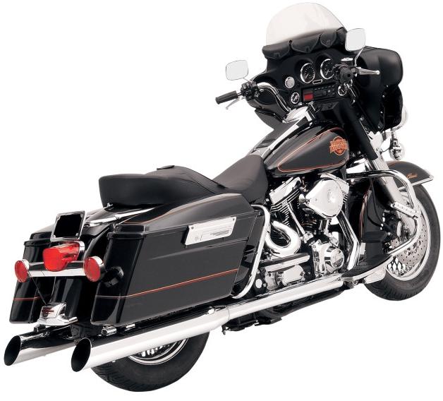 4in. Slip-On Mufflers with 2in. Standard Baffles - Slant Cut - Chrome