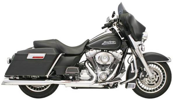 4in. Slip-On Mufflers with 2 1/2in. Performance Baffles - Slash Cut - Chrome
