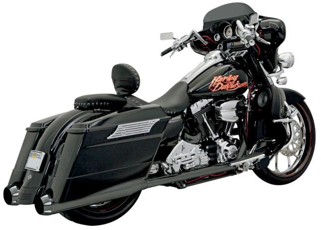 +P Stepped True-Duals B1 Exhaust System - Black with Black End Caps