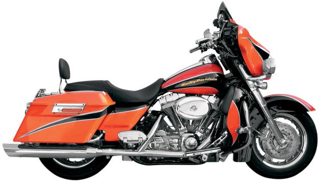 4in. Slip-On Mufflers with 2 1/2in. Performance Baffles - Slant Down - Chrome