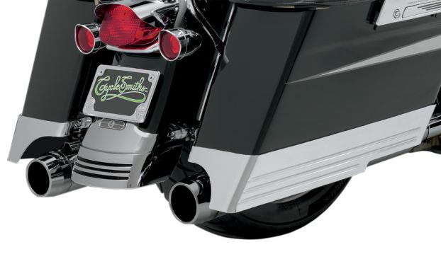 Billet Saddlebag Extensions with Cutouts for Dual Exhaust