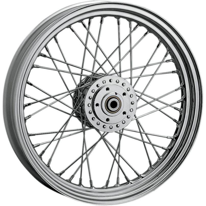 Laced 40 Spoke Front Wheel - 21x2.15 - Chrome (Single/Dual Disc)