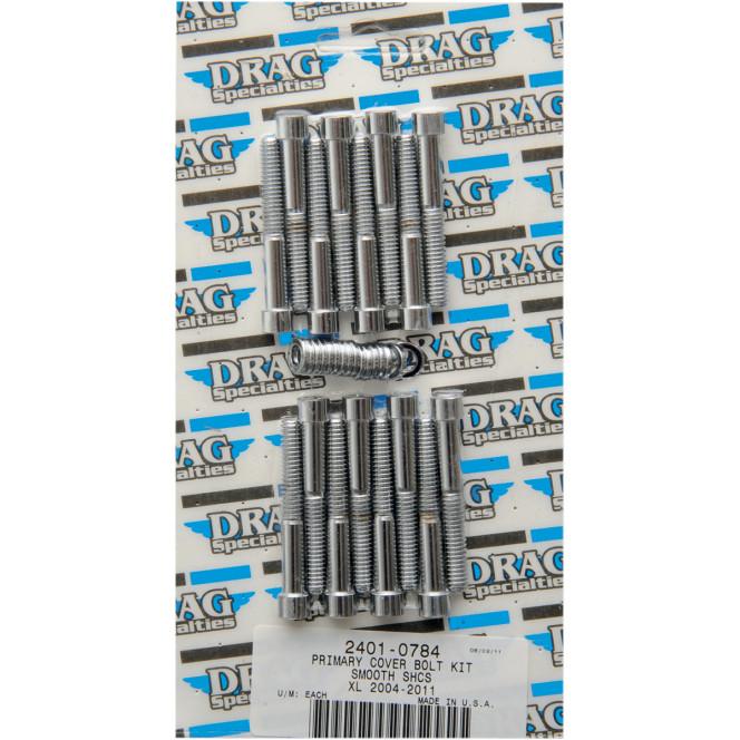 Primary Cover Chrome Socket-Head Bolt Set - Smooth