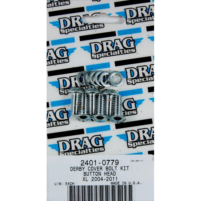 Derby Cover Chrome socket-Head Bolt Set - Knurled