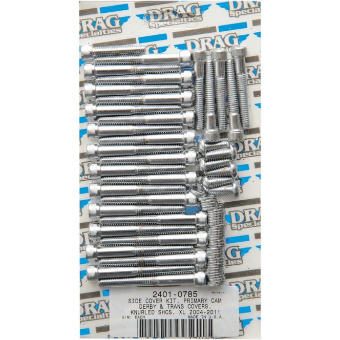 Side Cover Chrome Socket-Head Bolt Set - Knurled