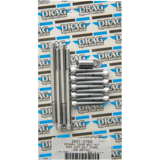 Primary Cover Chrome Socket-Head Bolt Set - Knurled