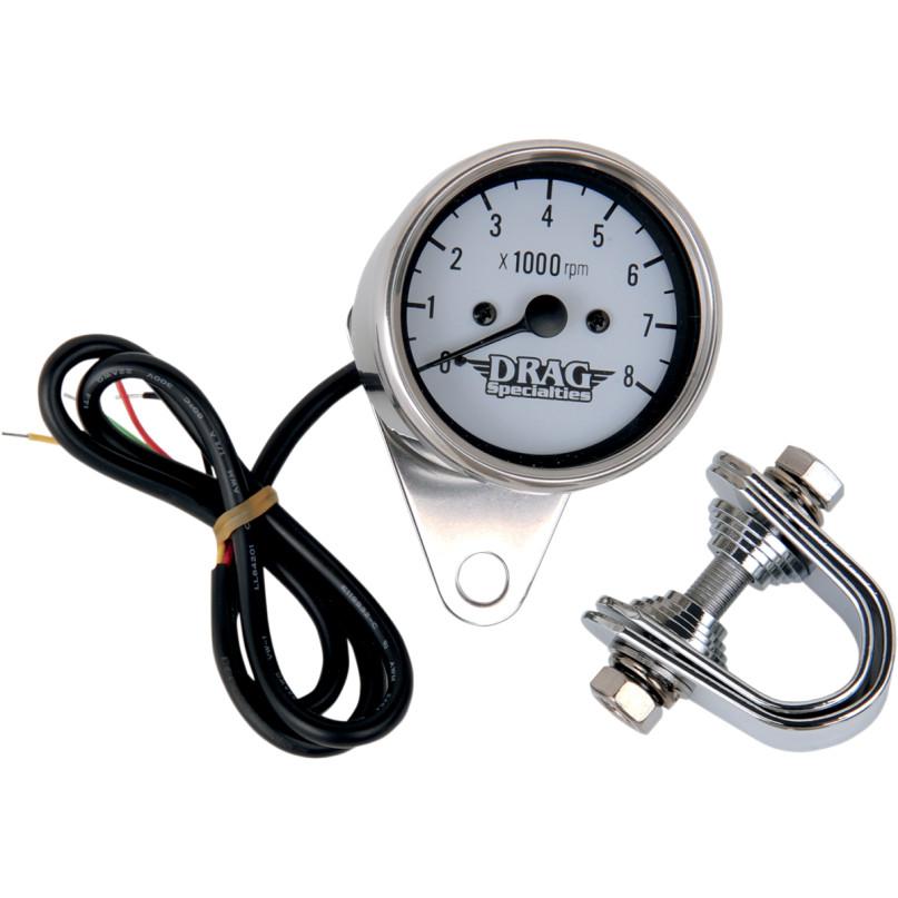2.4in. Mini Elecrtonic Tachometer - White Face with Black Needle