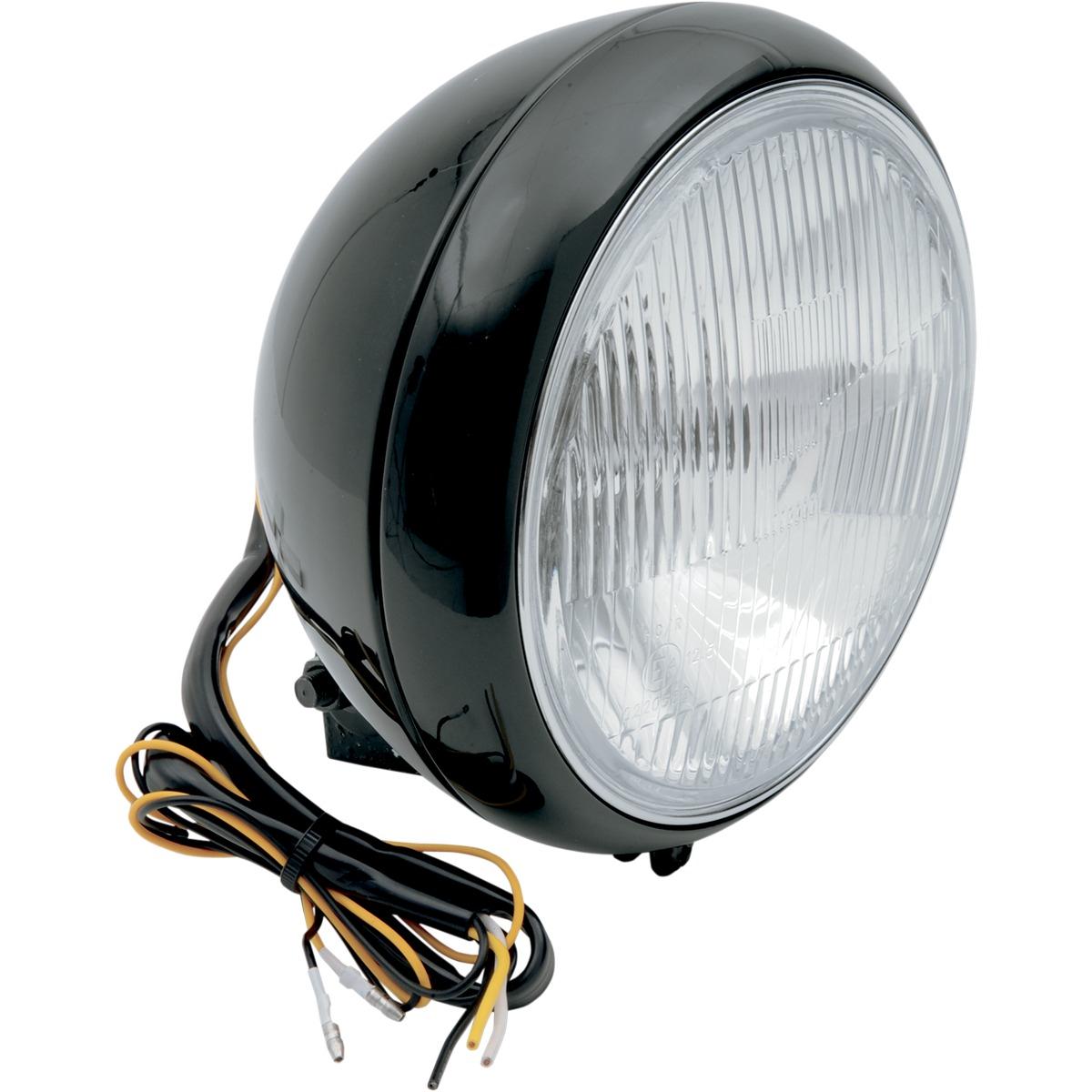 7in. Headlight Assembly - Smooth - Gloss Black