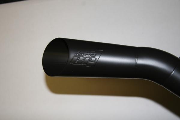 GP1 Slip-On - Black Ceramic-Coated Aluminum Canister - Brushed Stainless Tubing - Stainless Endcap