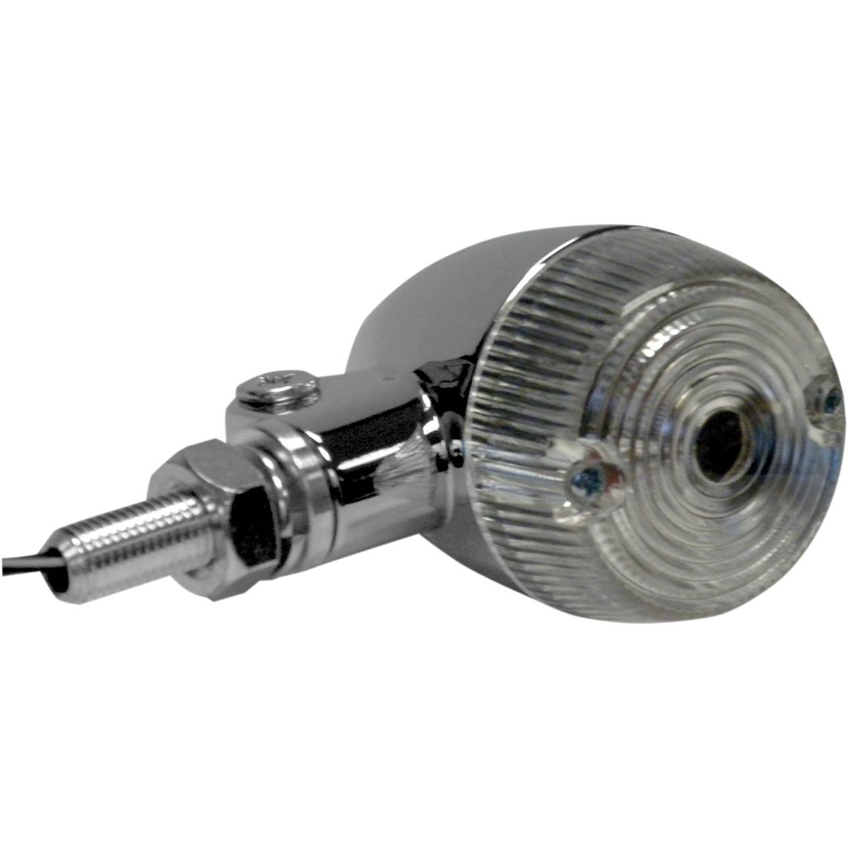 Chrome Aluminum Marker Lights - Round #1 with Clear Lens - Single Filament