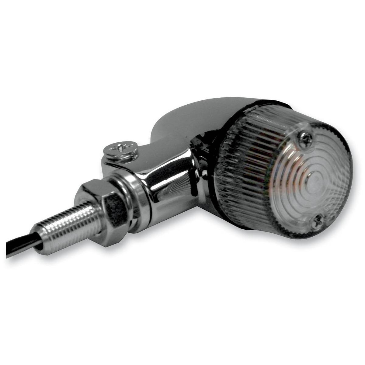 Chrome Aluminum Marker Lights - Round #2 with Clear Lens - Single Filament