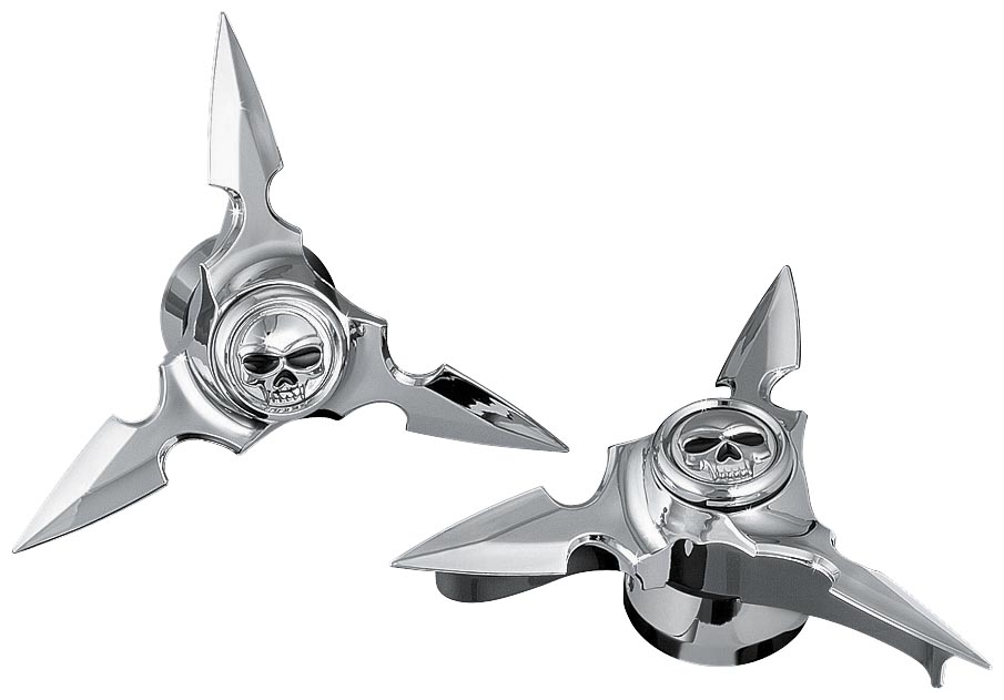 Spun Blade Spinning Axle Caps with Zombie Center