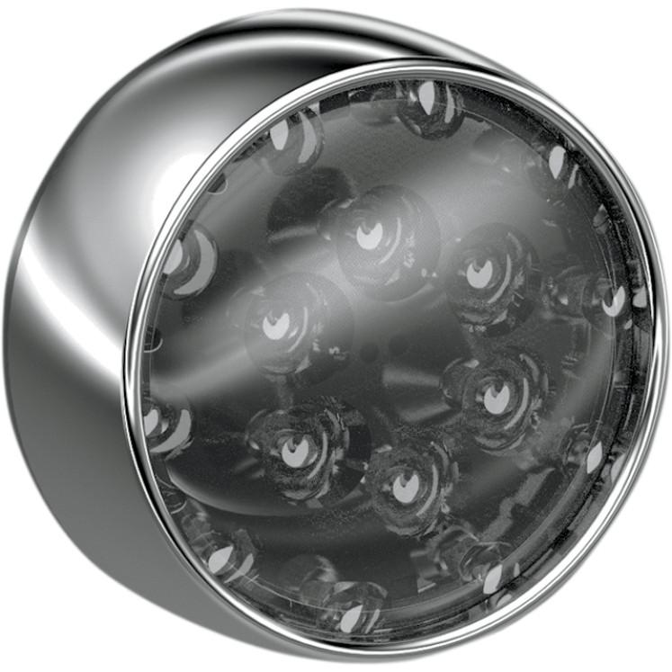 LED Rear Turn Signal Inserts - Bullet Style - Chrome Bezel/Smoke Lens