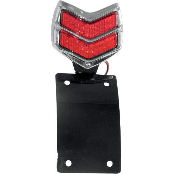 1940 Ford Bobber Style Vertical Radius Side-Mount Tail Light/License Assembly - Stainless Steel