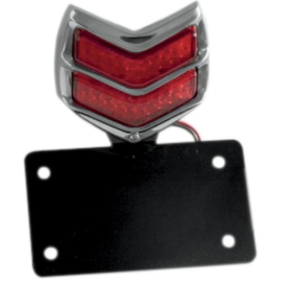 1940 Ford Bobber Style Side Horizontal Mount Tail Light/License Plate Assembly - Stainless Steel