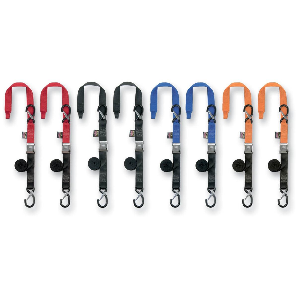 1 1/2in. Cam-Buckle with Safety Latch Hooks and Soft-Tye - Black/Orange