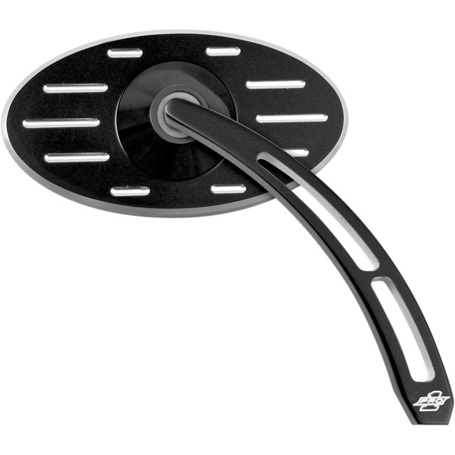 Oval Pro Street Ball-Milled with Teardrop Cutout Stem - Right - Black