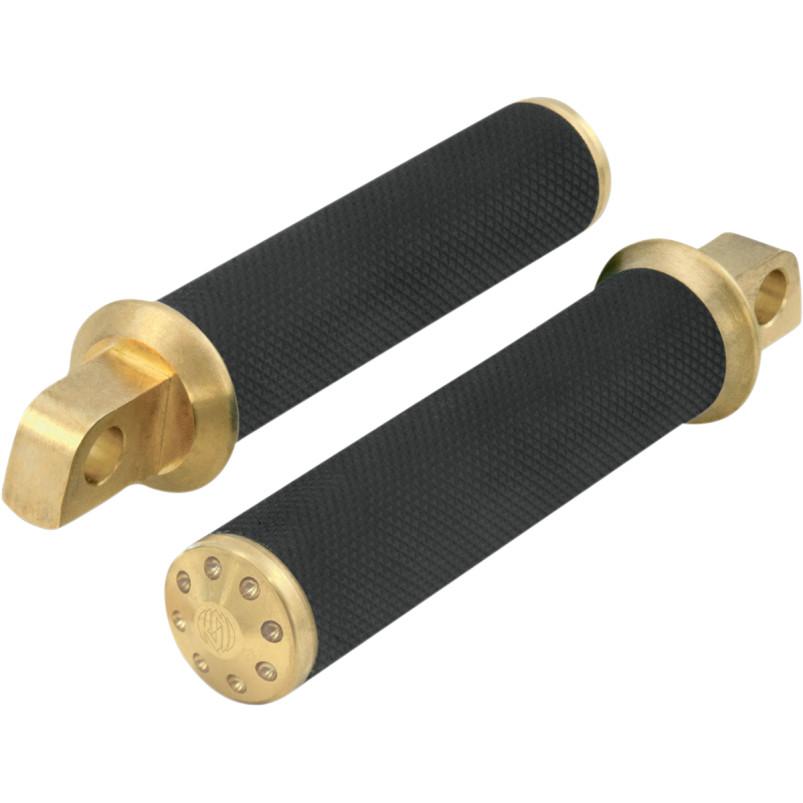Tracker Footpegs with Straight Male Mounts - Brass