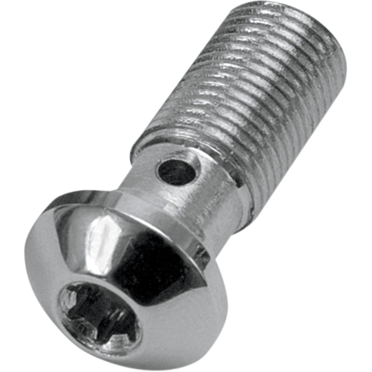 Cycleflex Universal Brake Line Fitting - 10mm x 1.0in. Banjo Bolt - Chrome Torx Head