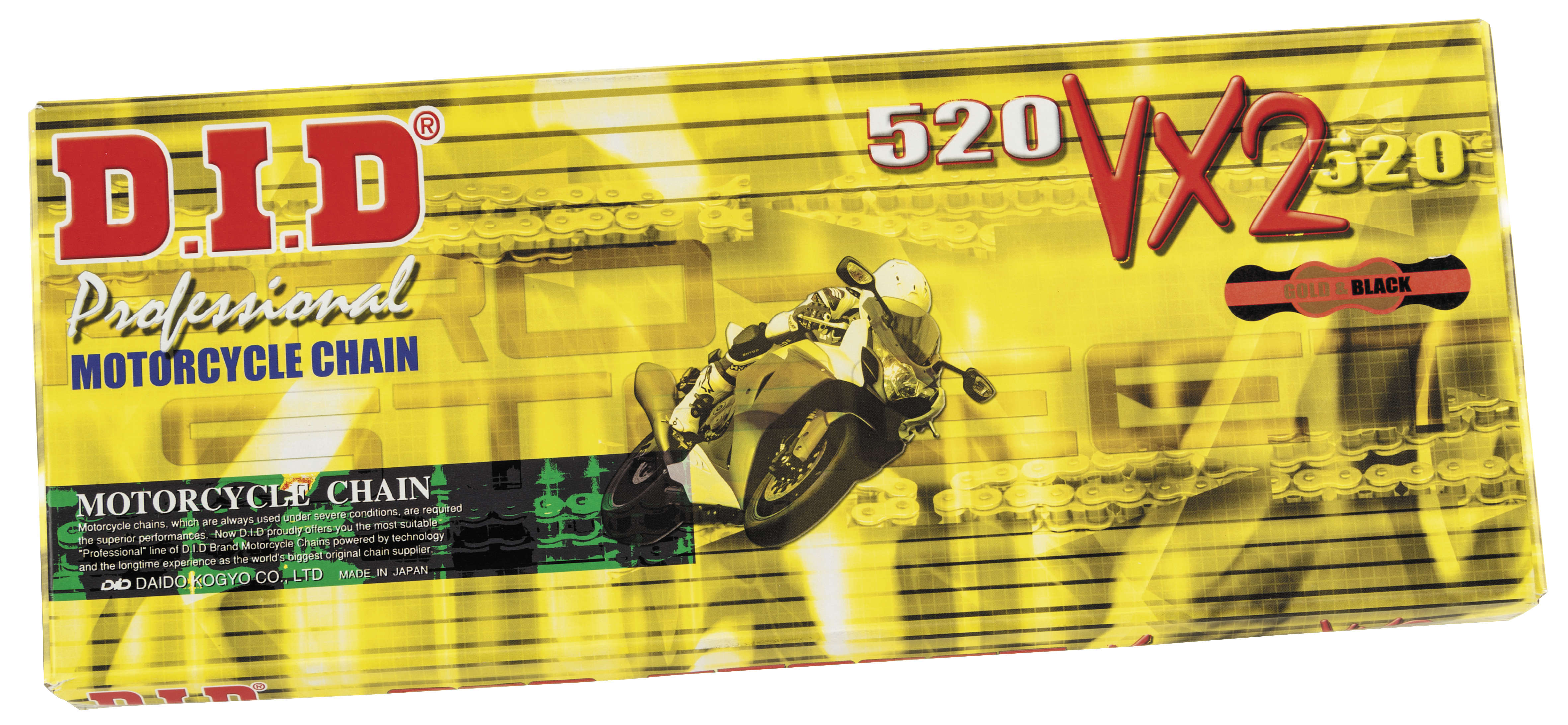 520VX2 Pro-Street Series X-Ring Chain - 25ft. Bulk - Gold