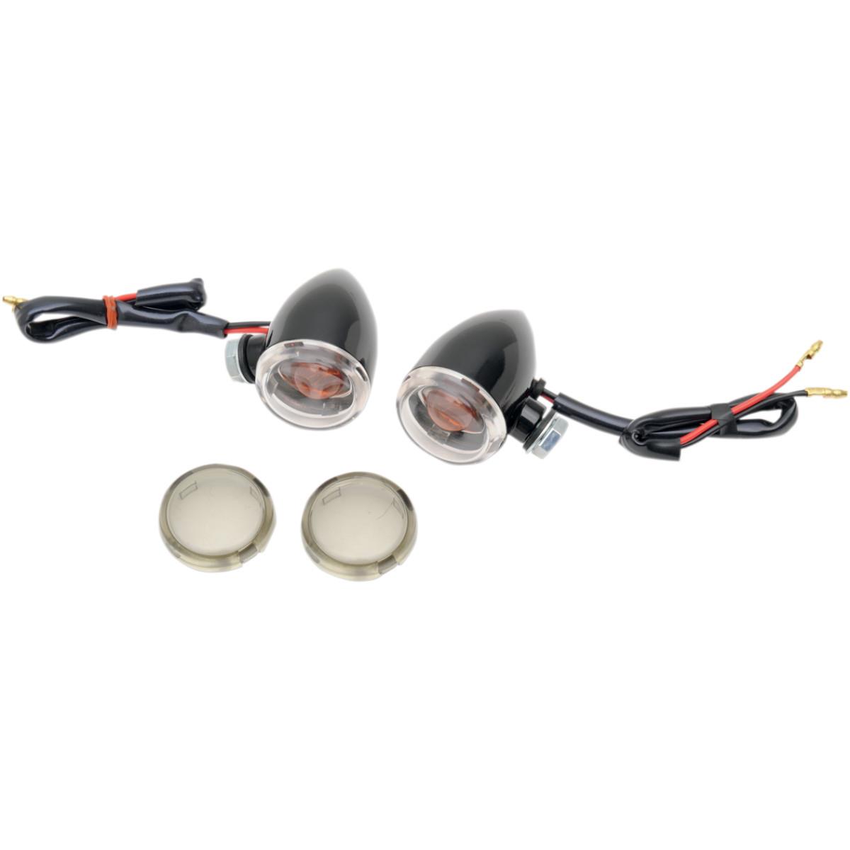 Mini Deuce Marker Lights with Bolt Mount - Gloss Black Housing - Clear/Smoke Lens