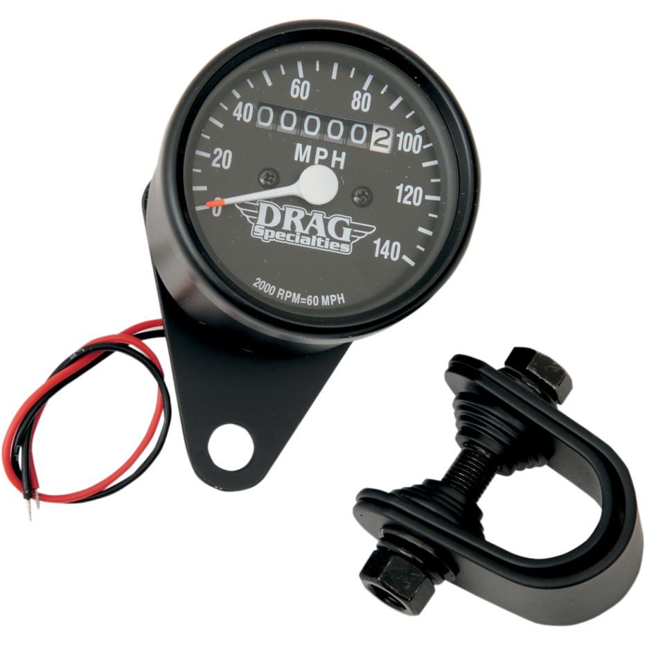 Mini Mechanical Speedometer - 2:1 Ratio with Black Face