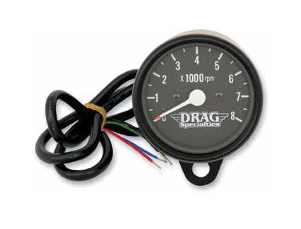 2.4in. Mini Electronic 8000 RPM Tachometer - Black Face with White Needle