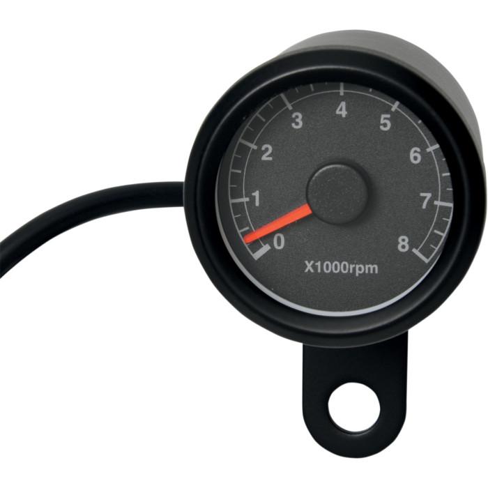 Matte Black 1-7/8in. Electronic Tachometer - Black Face