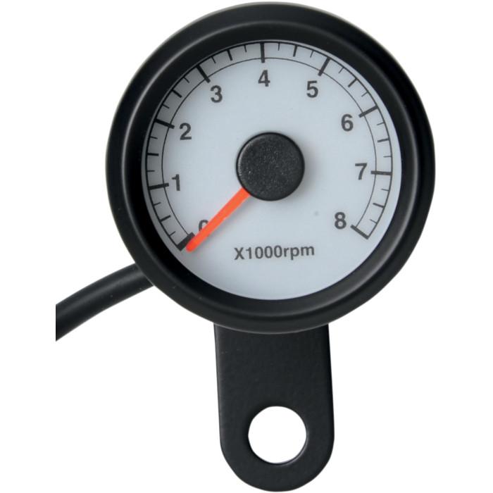 Matte Black 1-7/8in. Electronic Tachometer - White Face