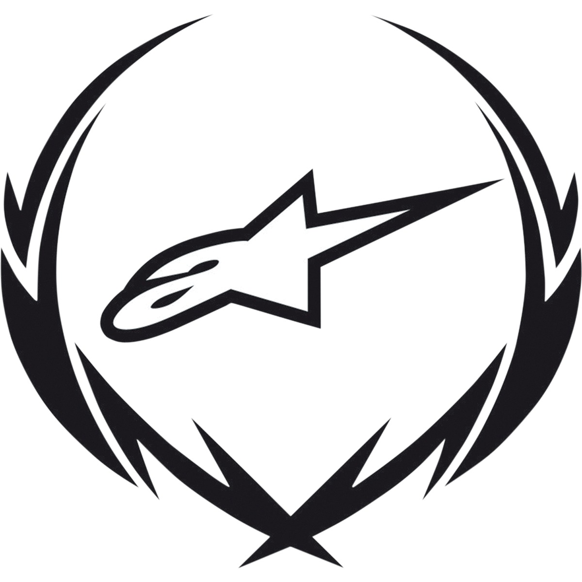 Wreath Sticker - 4in. - Black