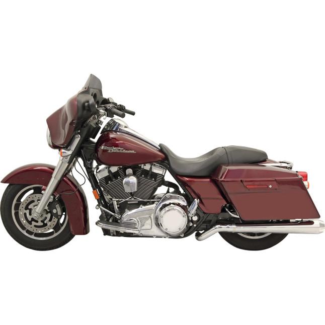 Pseudo Left-Side Road Rage 2-Into-1 Long Megaphone Exhaust - Chrome