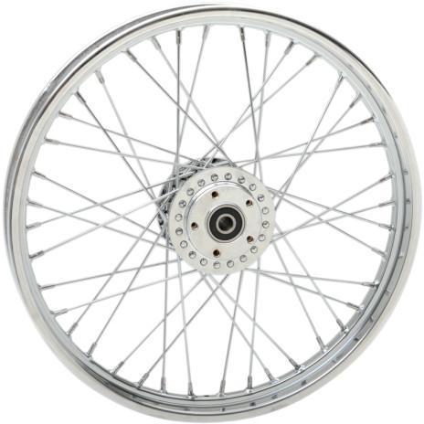 Laced 40 Spoke Front Wheel - 21x2.15 - Chrome (Single Disc)