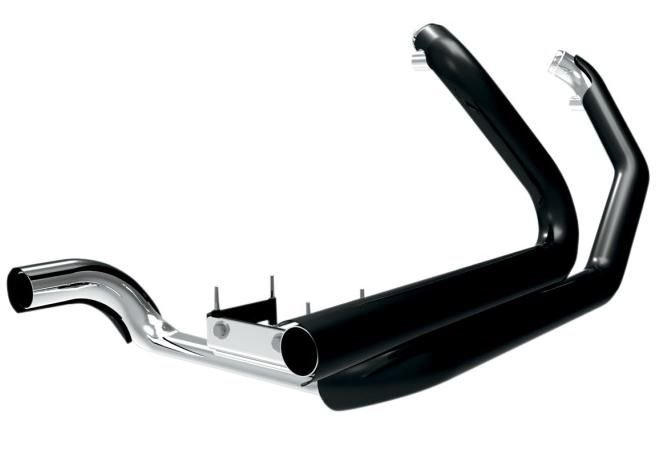 2-Into-2 Dual Header System - Chrome with Black Shields