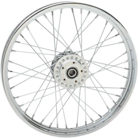Laced 40 Spoke Front Wheel - 21x2.15 - Chrome (Single/Dual Disc)