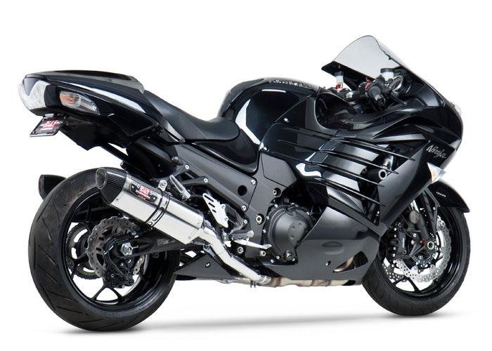 R-77 Race Series Dual Slip-Ons - Stainless Steel Mufflers - Carbon Fiber End Caps