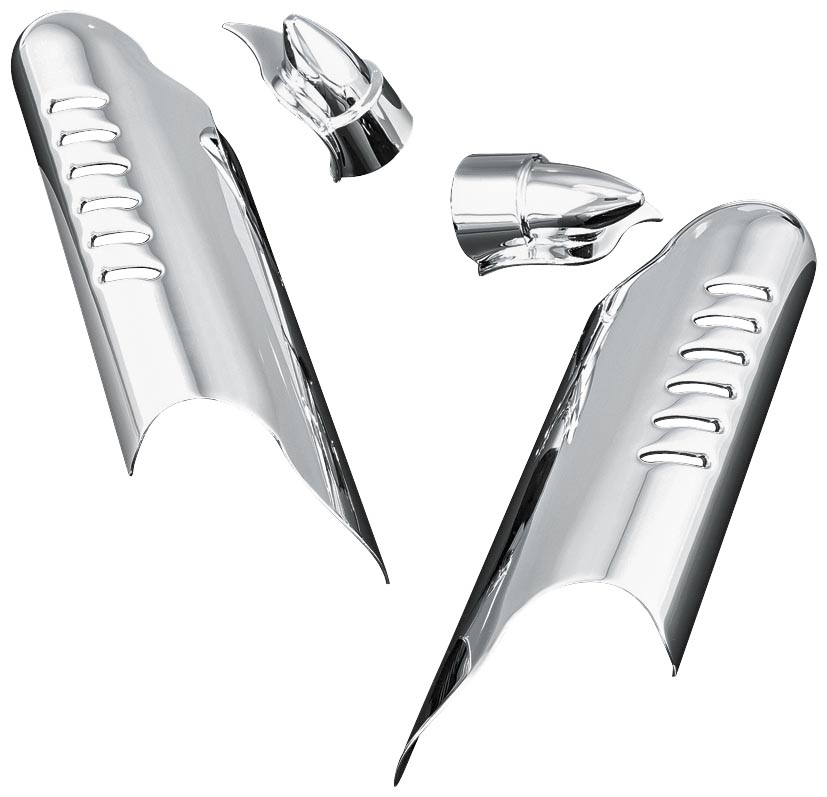 Lower Leg Deflector Shields - Chrome