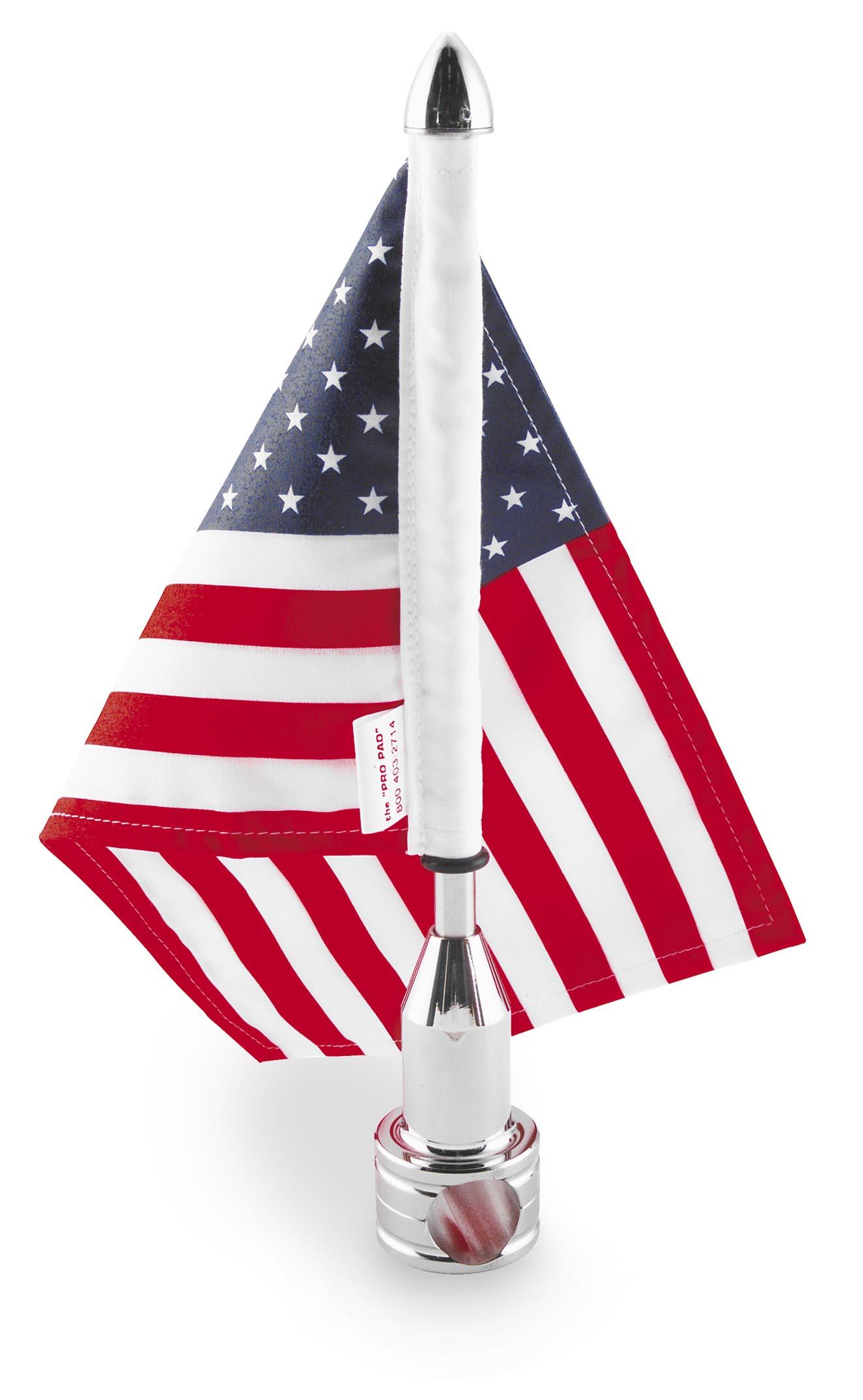Fixed Mount (3/8in. Round Bar) With 6in.x9in. USA Flag