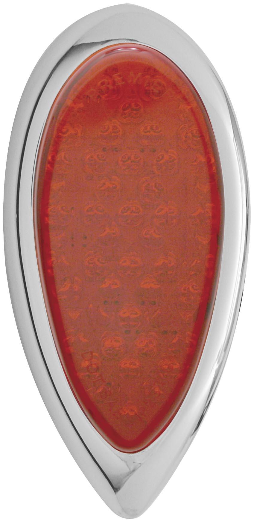 LED Flush Mount Teardrop Taillight - Red Lens