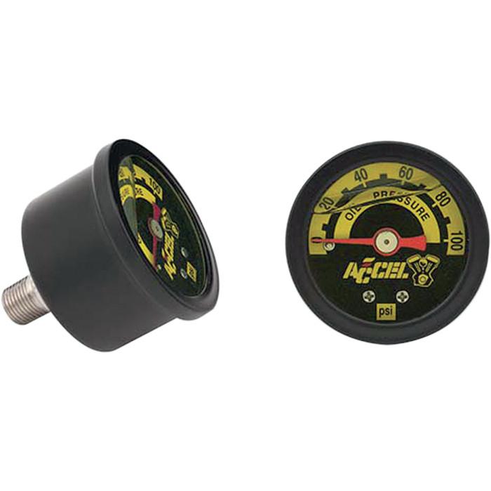 Liquid Filled Rear Mount Oil Pressure Gauge - 100 PSI - Black